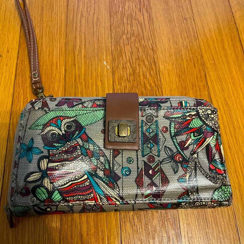 Sakroots Colorful Owl Print Women's Wristlet